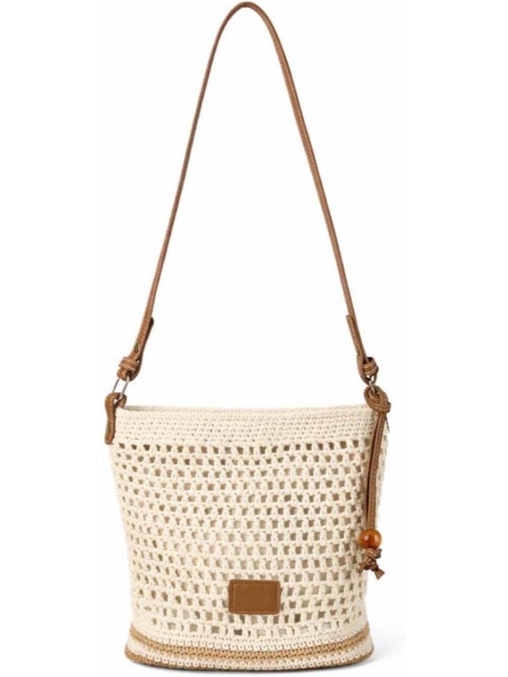 Crochet Purse for Women, Boho Woven Beach Shoulder Bag with Lining, Lightweight
